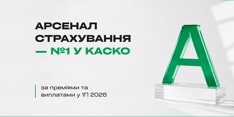 Арсенал Страхування: +44% премій, лідер КАСКО за 6М 2026 року