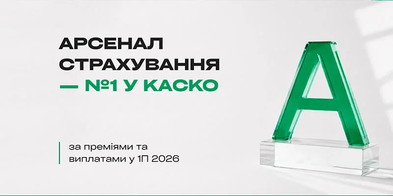 Арсенал Страхування: +44% премій, лідер КАСКО за 6М 2026 року